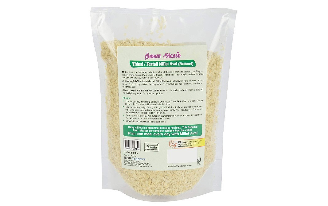BSP Foods Thinai/ Foxtail Millet Aval (Flattened)   Pack  250 grams